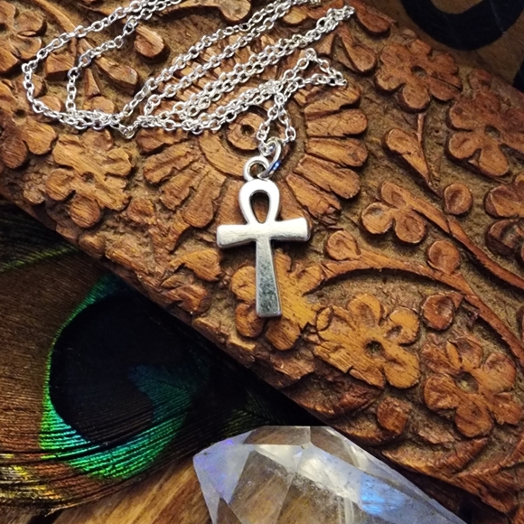 Ankh Necklace 925 Stamped Sterling Silver Chain Egyptian Cross Pendant Necklace - Picture 12 of 14